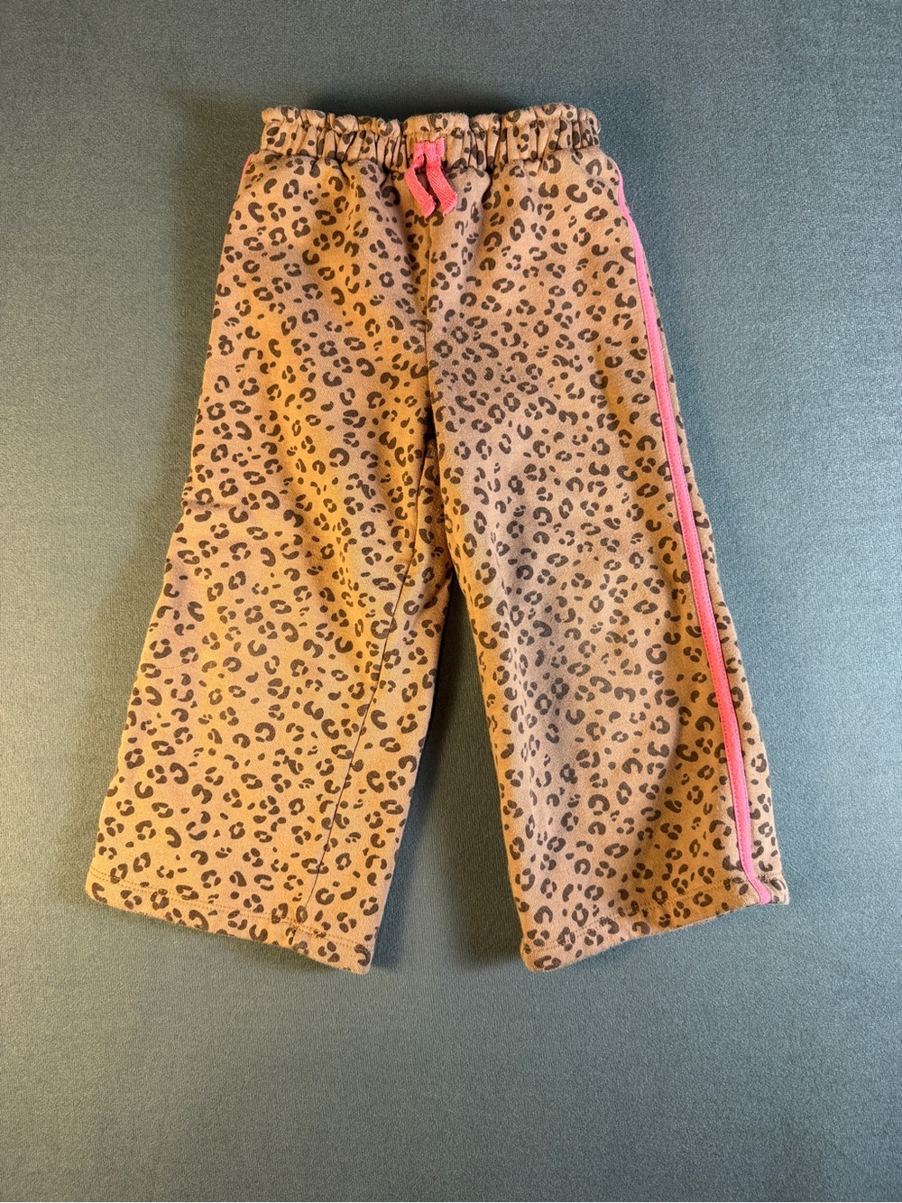 Kids Headquarters Brown Leopard Print Pajama Bottoms with Pink Trim